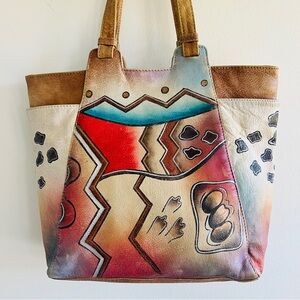 Vintage Handpainted Leather Bag
